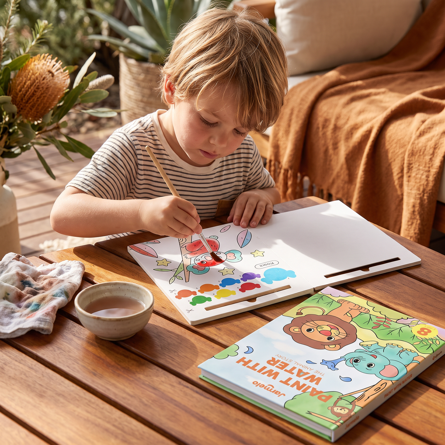 Watercolor Painting Book with Brush – Mess-Free Paint with Water Fun