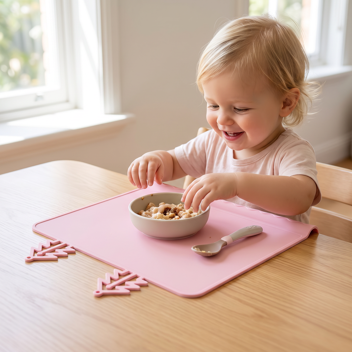 BabySafe Practical & Hygienic Silicone Baby Placemat with Raised Edge