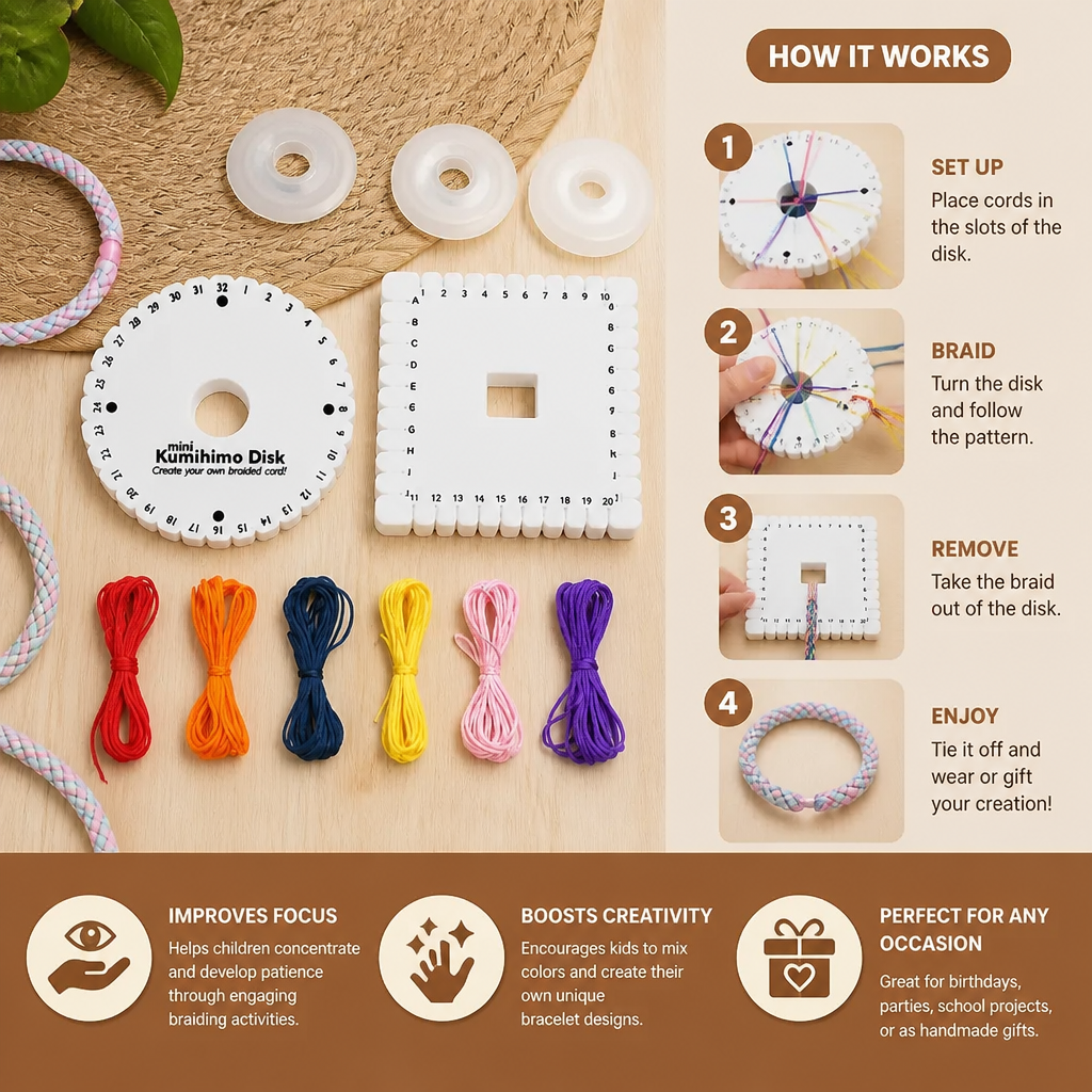 DIY Kumihimo Bracelet Making Kit for Kids