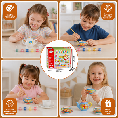 DIY Ceramic Tea Set Painting Kit for Kids