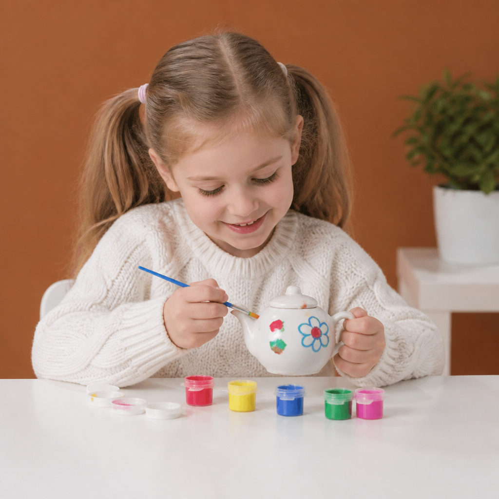 DIY Ceramic Tea Set Painting Kit for Kids