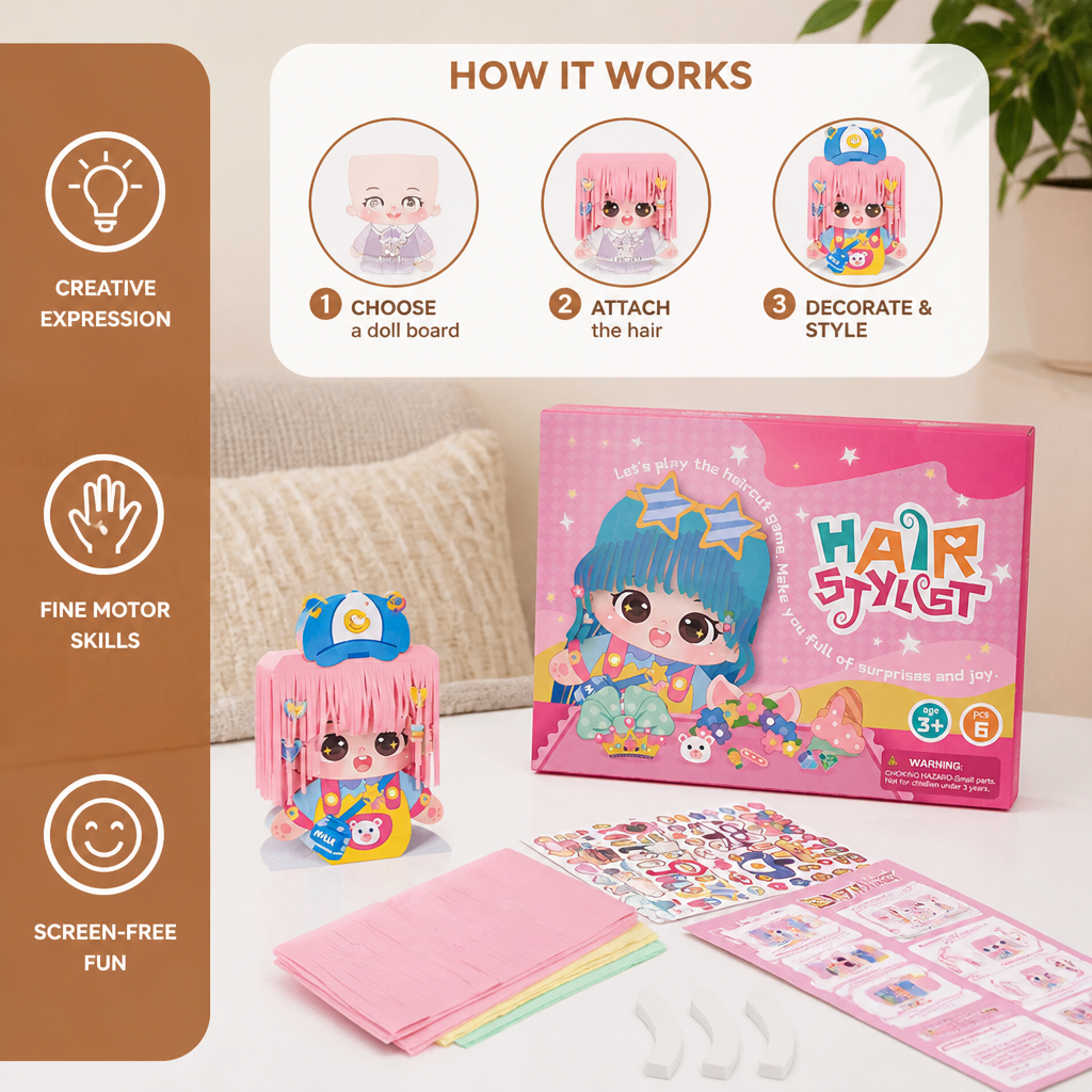 DIY Hair Stylist Craft Kit for Kids