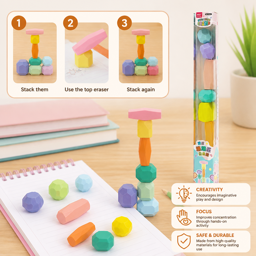 Stack & Build Gem Eraser Set