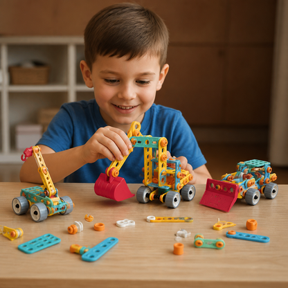 9-in-1 STEM Construction Vehicle Building Kit