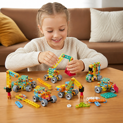 9-in-1 STEM Construction Vehicle Building Kit