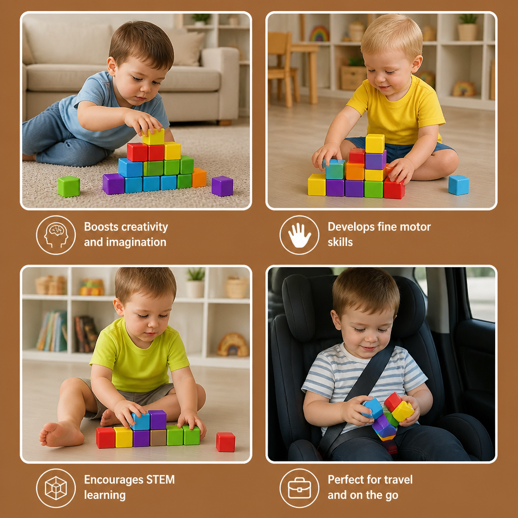 Toddler Safe 4.2cm Magnetic Building Cubes – STEM Learning Blocks