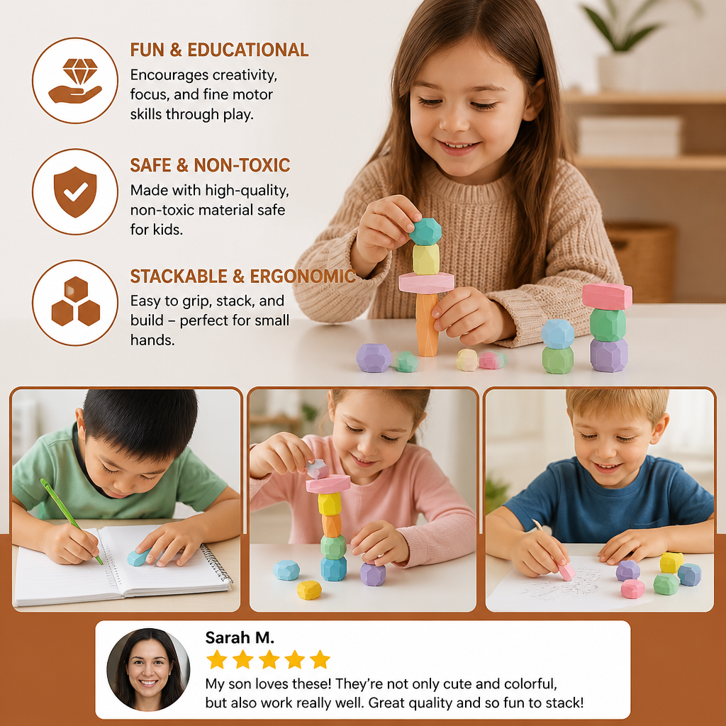 Stack & Build Gem Eraser Set