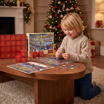 Christmas Jigsaw Puzzle Advent Calendar – 1008-Piece 24-Day Countdown Puzzle Set