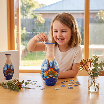 DIY 3D Jigsaw Puzzle Flower Vase