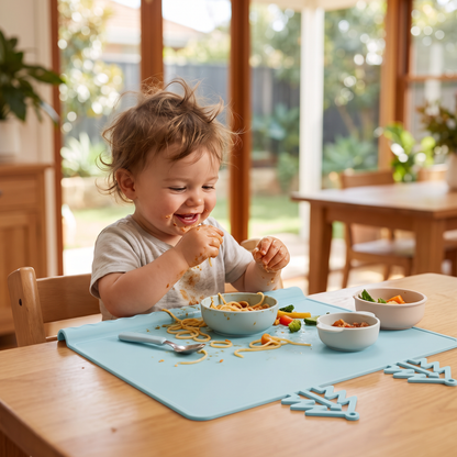 BabySafe Practical & Hygienic Silicone Baby Placemat with Raised Edge