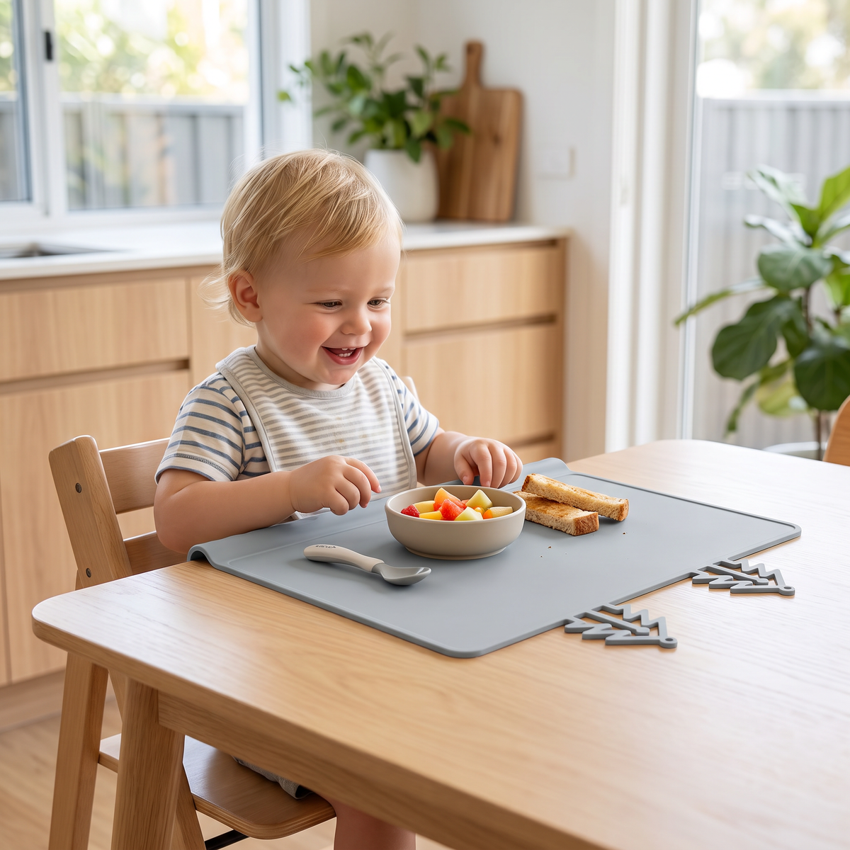 BabySafe Practical & Hygienic Silicone Baby Placemat with Raised Edge