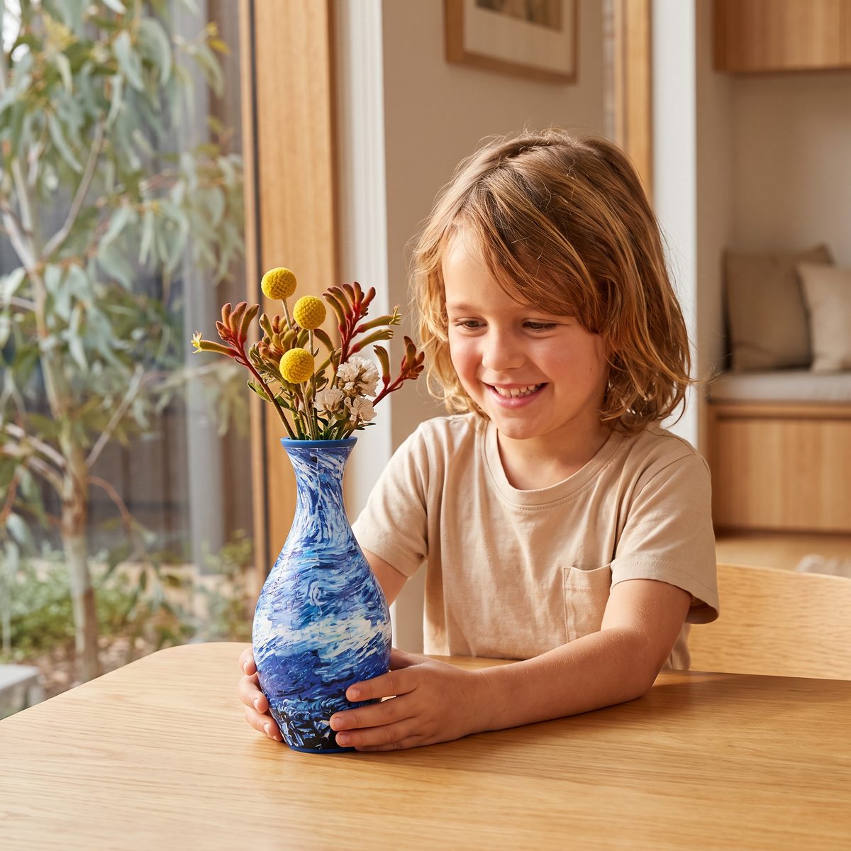 DIY 3D Jigsaw Puzzle Flower Vase