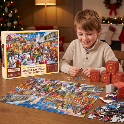 Christmas Jigsaw Puzzle Advent Calendar – 1008-Piece 24-Day Countdown Puzzle Set