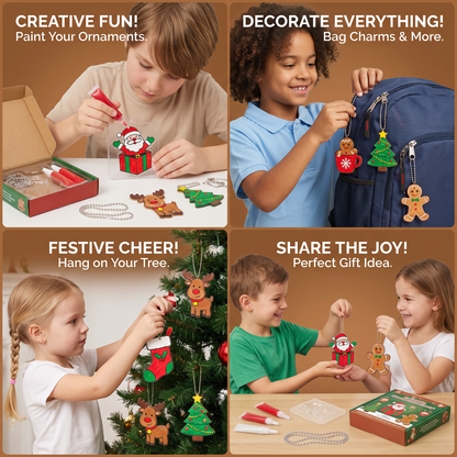 DIY Christmas No-Bake Glue Painting Ornament Craft Kit for Kids