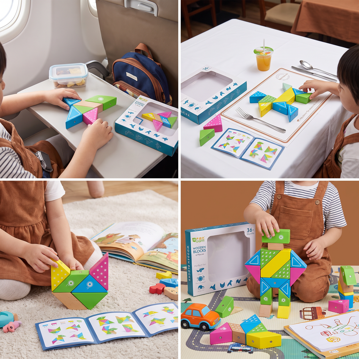 Magnetic Wooden Geometry  Puzzle Blocks