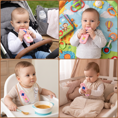 Silicone Remote Control Baby Teether – BPA-Free Sensory Chew Toy