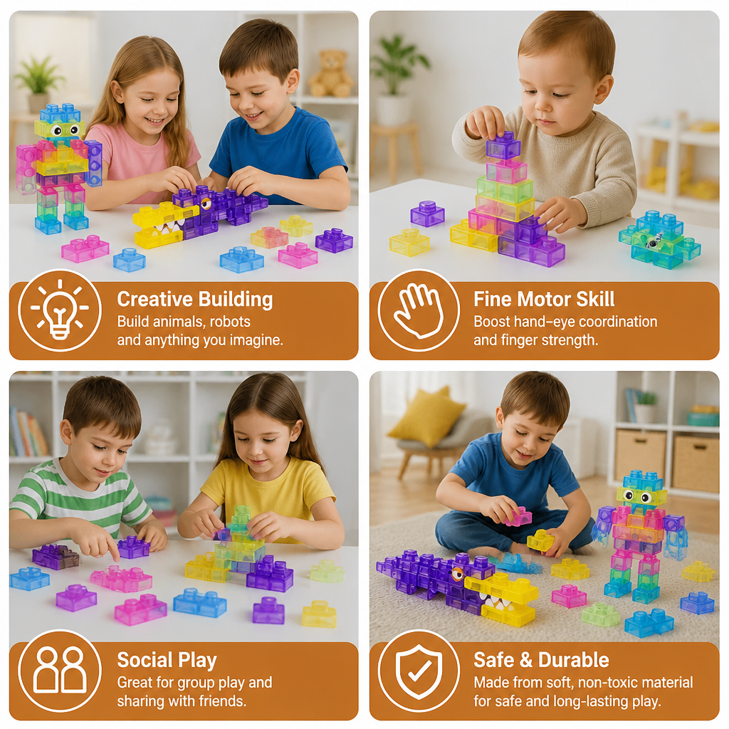 Magical Gummy Blocks, Soft Building Blocks for Children