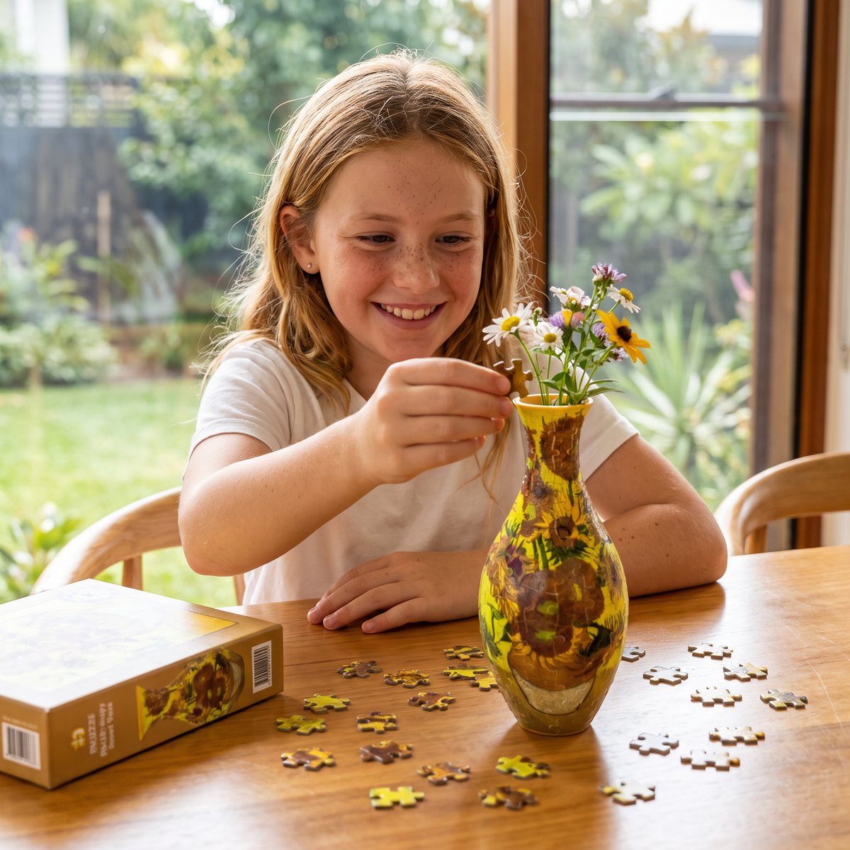 DIY 3D Jigsaw Puzzle Flower Vase