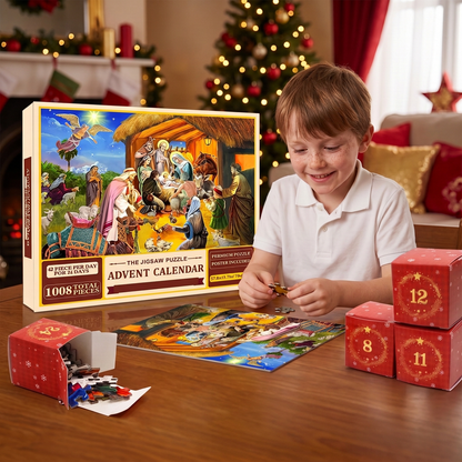 Christmas Jigsaw Puzzle Advent Calendar – 1008-Piece 24-Day Countdown Puzzle Set