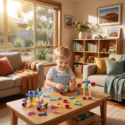 Educational DIY Building Set with Movable Joints