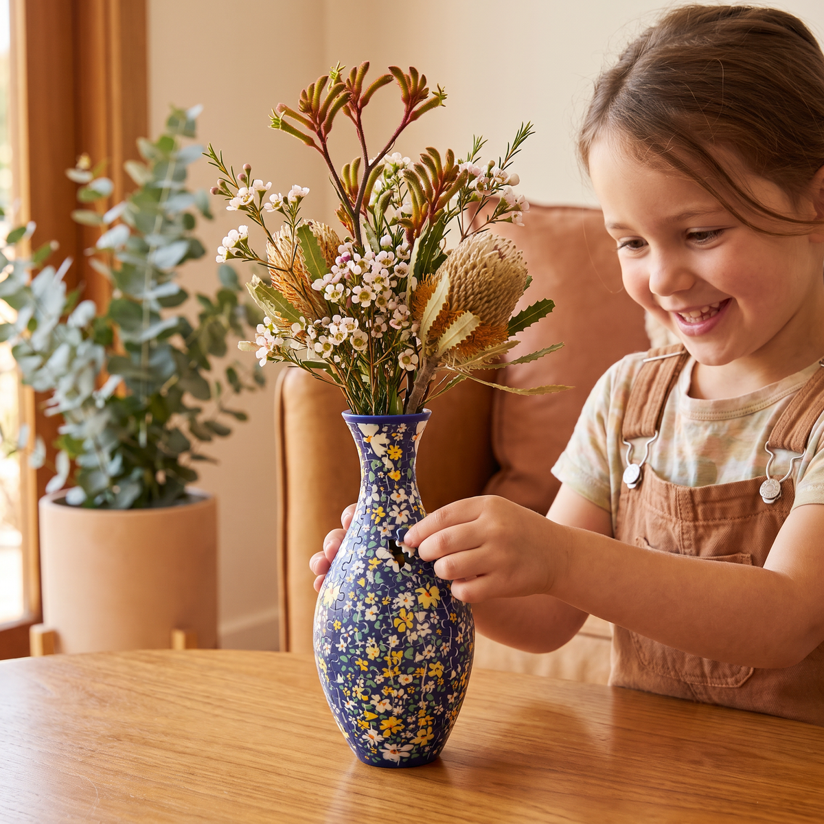 DIY 3D Jigsaw Puzzle Flower Vase