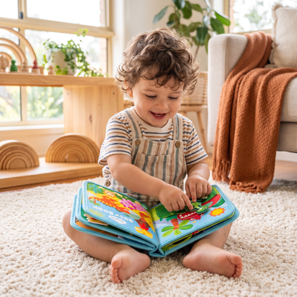 8-in-1 Montessori Dinosaur Busy Board Activity Book for Toddlers