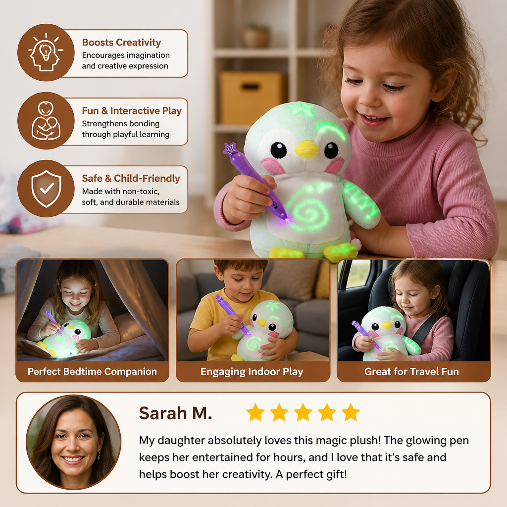 Magic Plush with Glow Drawing Pen – Interactive Light-Up Cuddly Toy for Kids