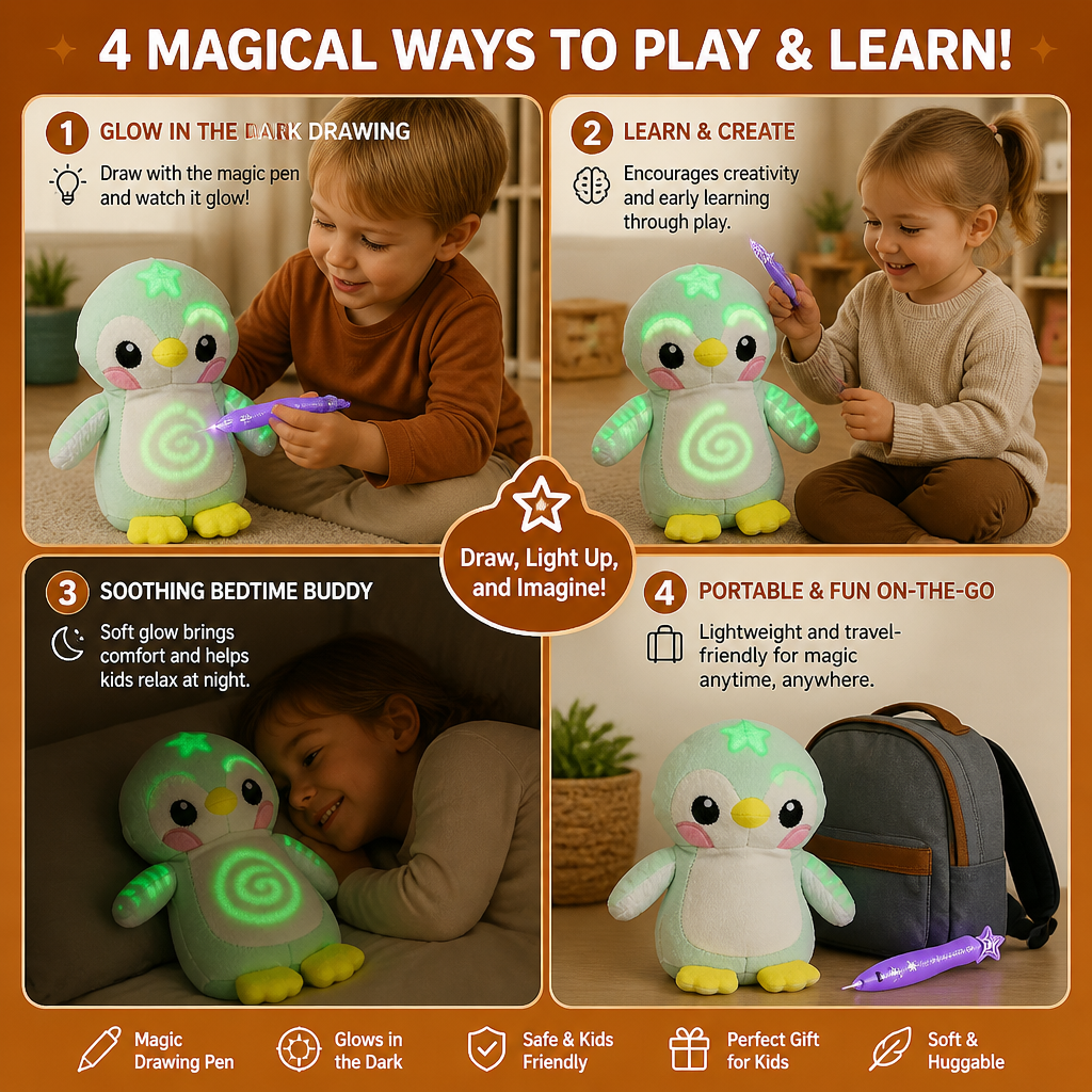 Magic Plush with Glow Drawing Pen – Interactive Light-Up Cuddly Toy for Kids