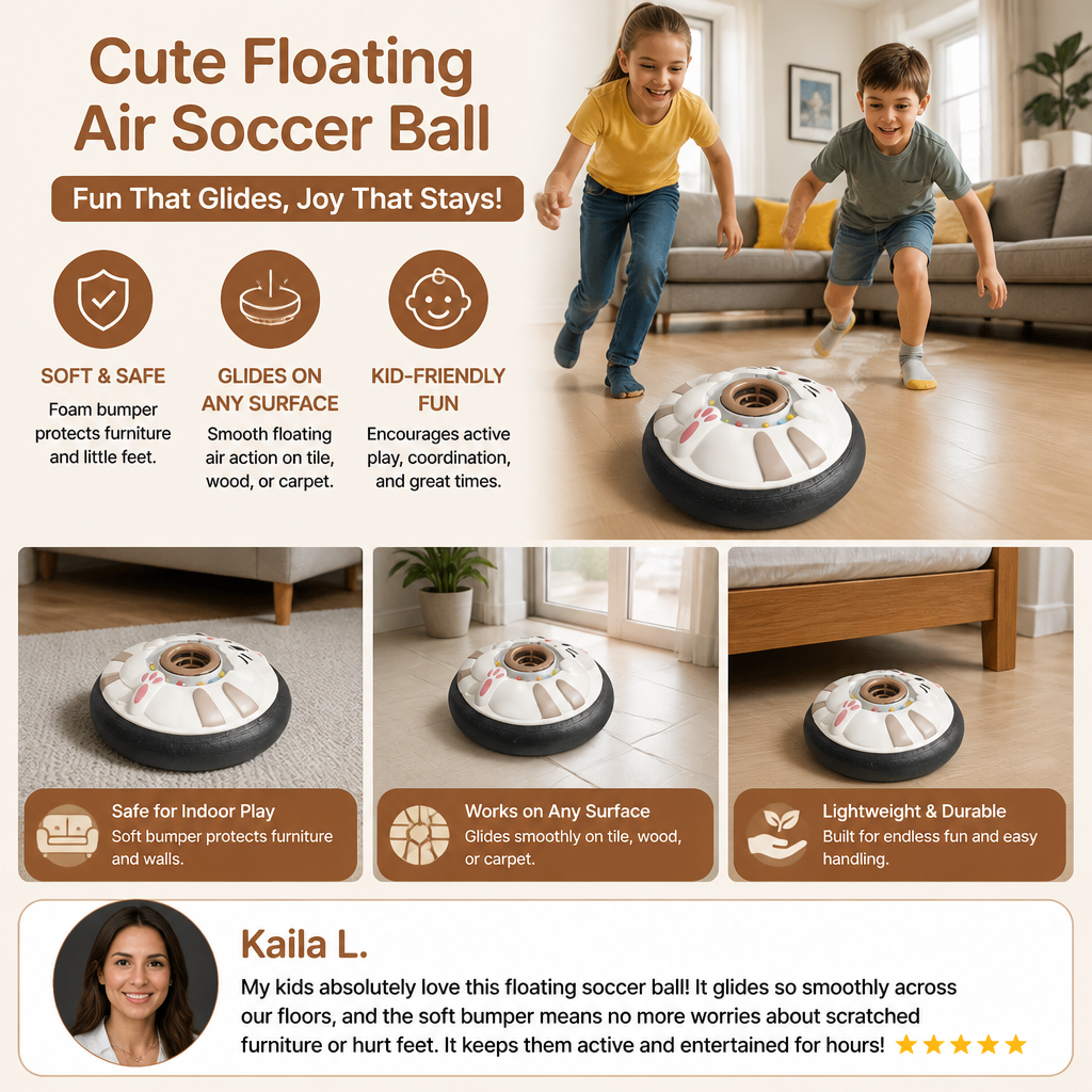Cute Floating Air Soccer Ball with Soft Foam Bumper