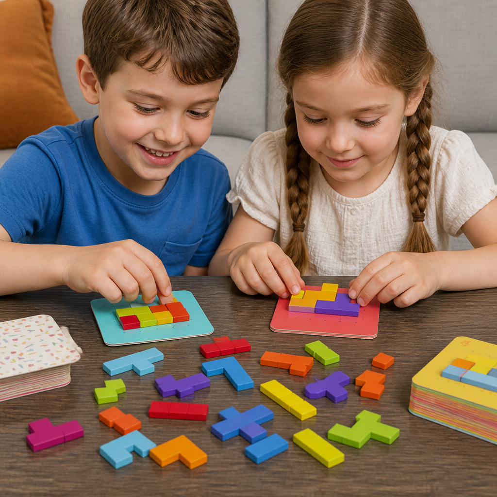 Wooden  Shape Matching Puzzle Family Game