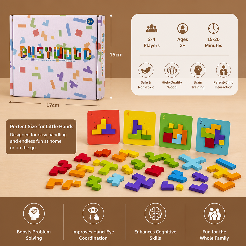 Wooden  Shape Matching Puzzle Family Game