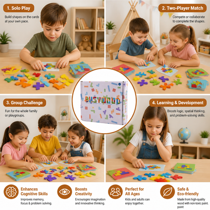 Wooden  Shape Matching Puzzle Family Game