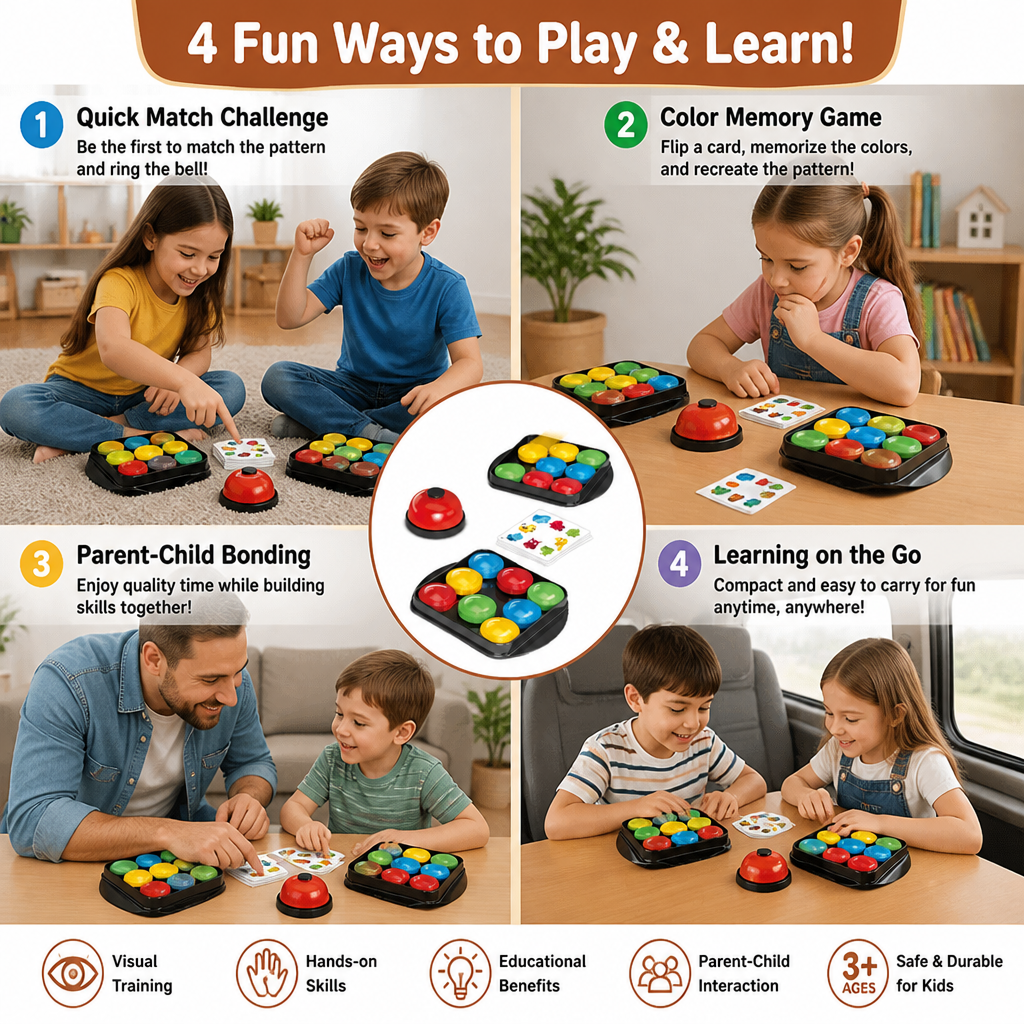 Educational Color Pattern Match Family Bell Game