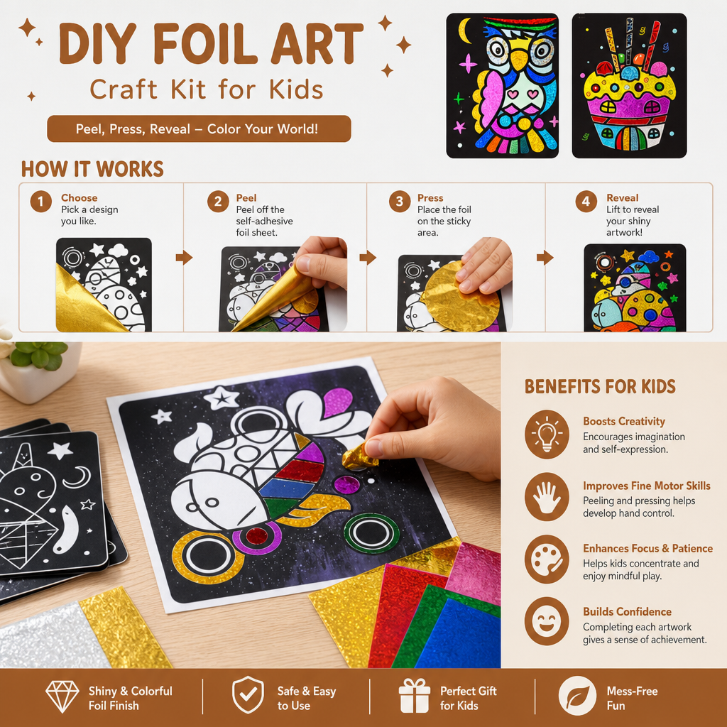 DIY Foil Art Craft Kit for Kids