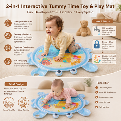 2in1 Interactive Tummy Time Toy & Play Mat