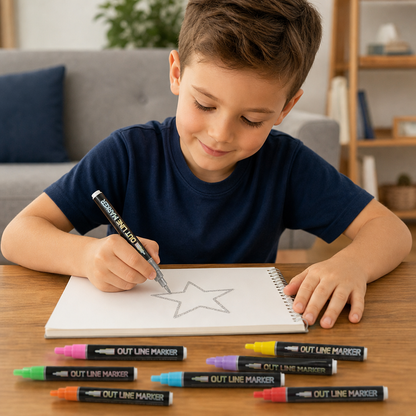Outline Shimmer & Metallic Glitter Marker Set