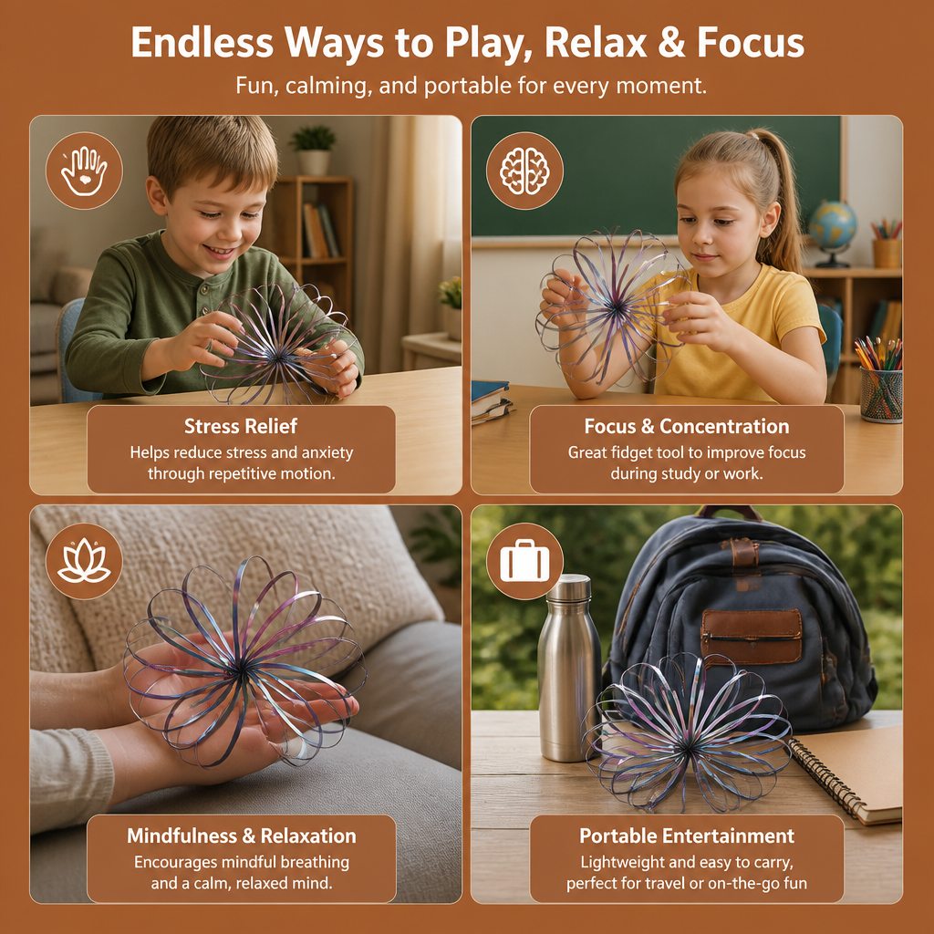 Geometric Spring Fidget Toy – Sensory Stress Relief Sculpture