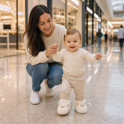 Warm & Cozy Fleece-Lined Baby Booties with Soft Non-Slip Soles