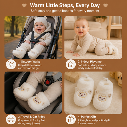 Warm & Cozy Fleece-Lined Baby Booties with Soft Non-Slip Soles