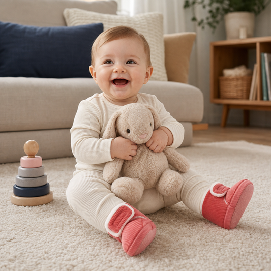 Warm & Cozy Plush Baby Booties with Soft, Non-Slip Soles