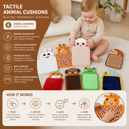Tactile Animal Cushions (Set of 8)