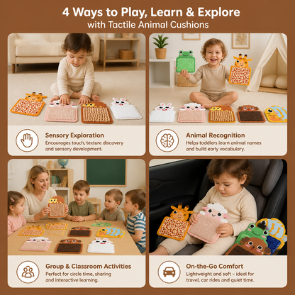 Tactile Animal Cushions (Set of 8)