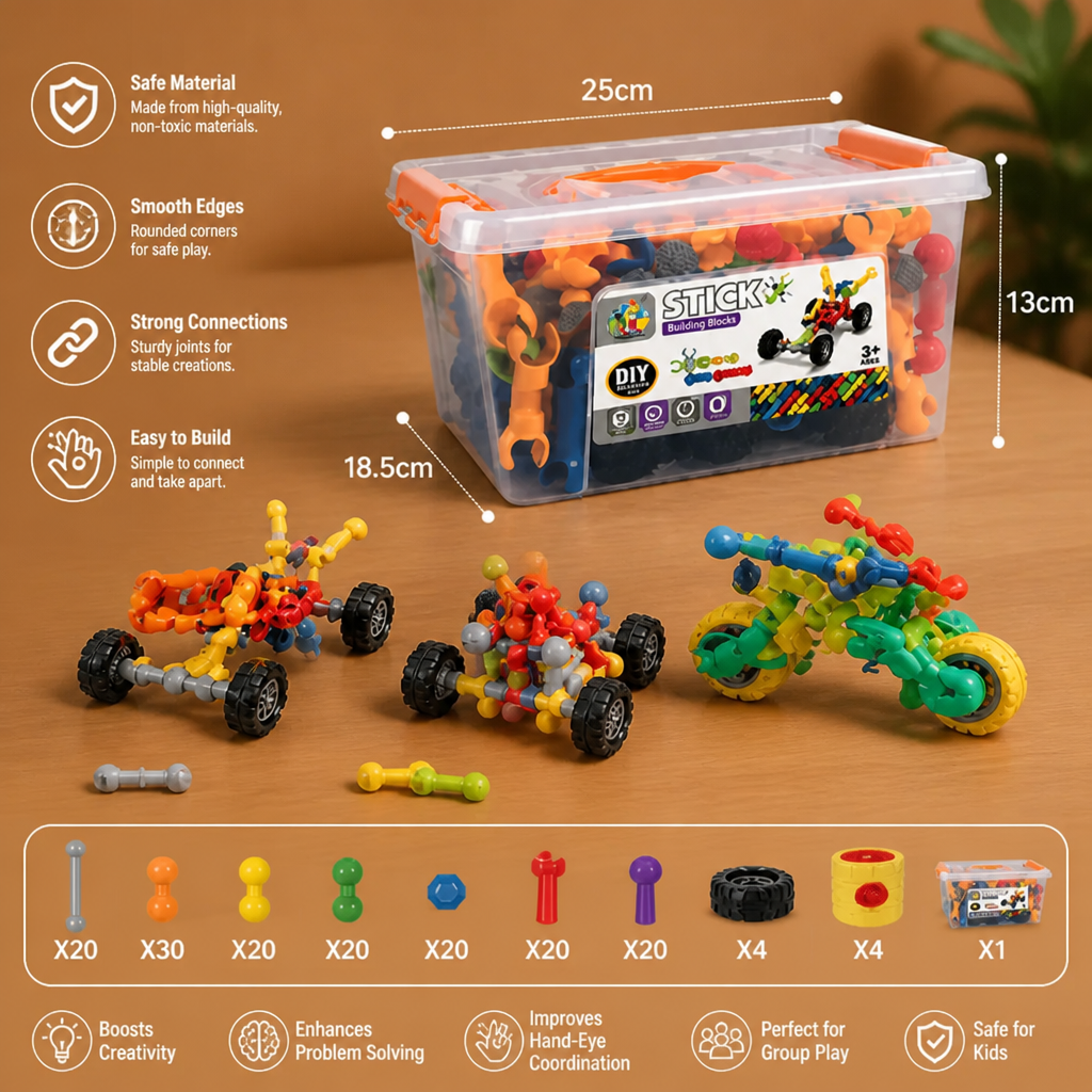 Educational DIY Building Set with Movable Joints