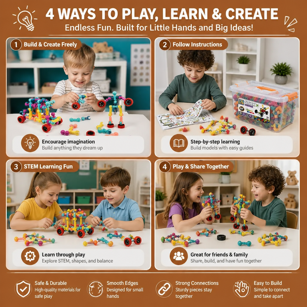Educational DIY Building Set with Movable Joints