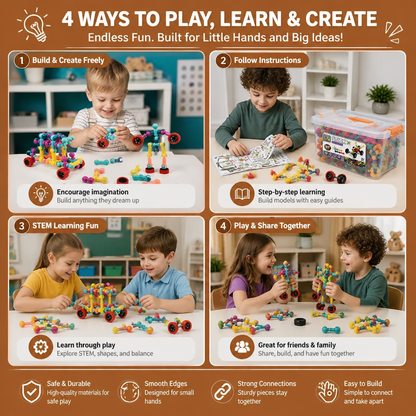 Educational DIY Building Set with Movable Joints