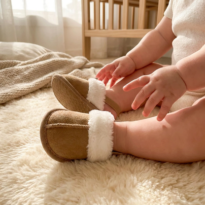 Fluffy Baby & Toddler Slippers with Soft Plush Lining and Non-Slip Soles