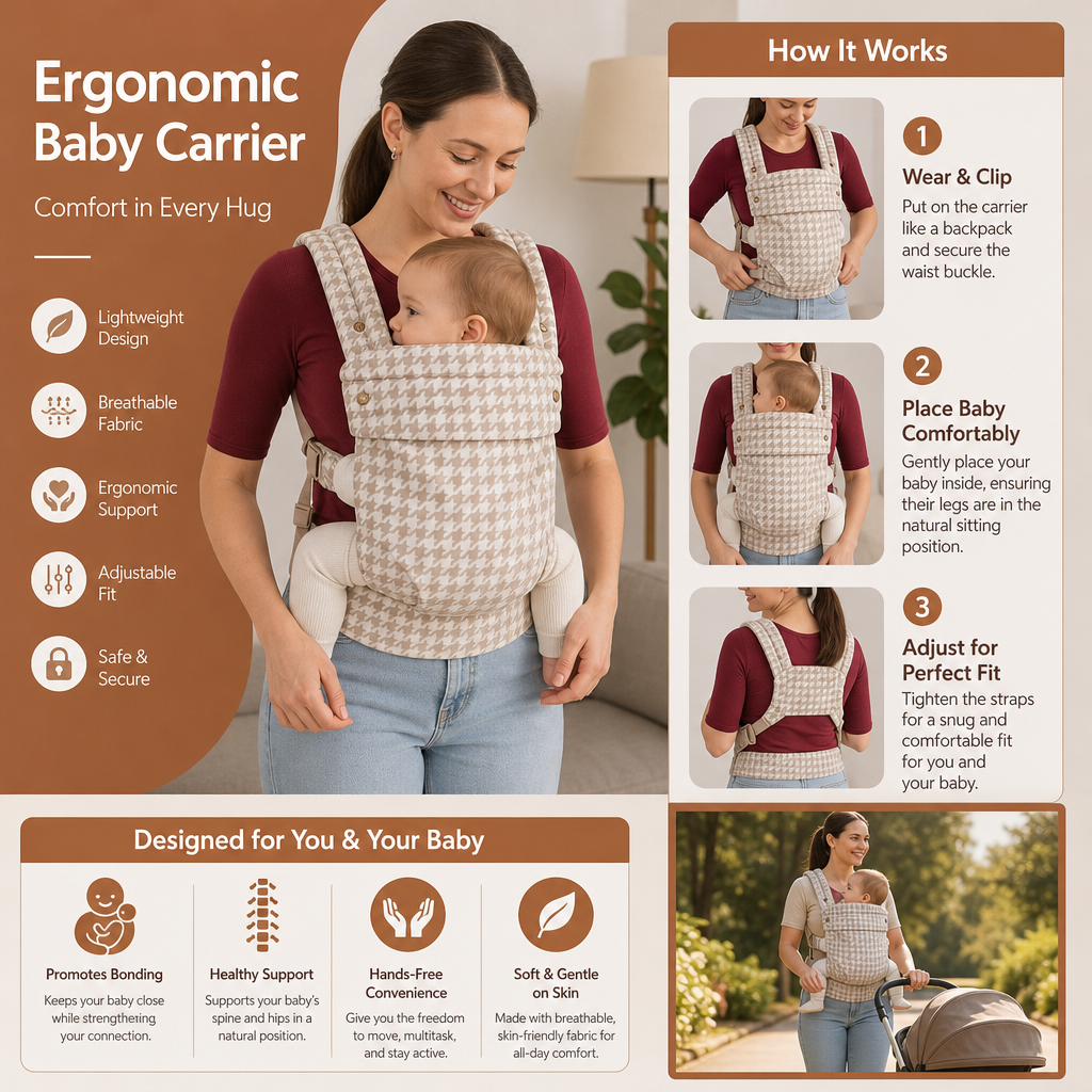 Ergonomic Baby Carrier – Breathable & Adjustable