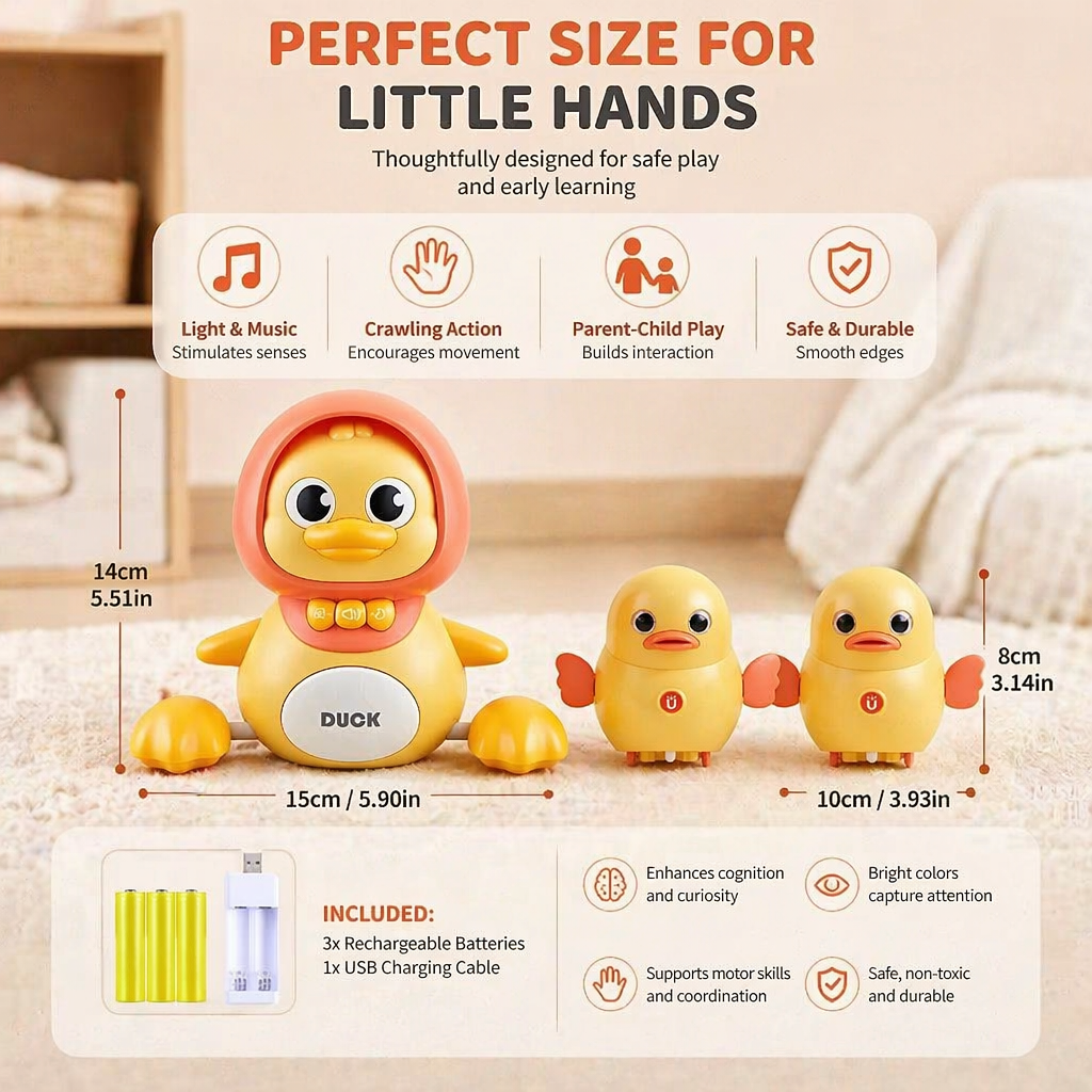 Musical Duck Family Crawling & Learning Toy for Babies