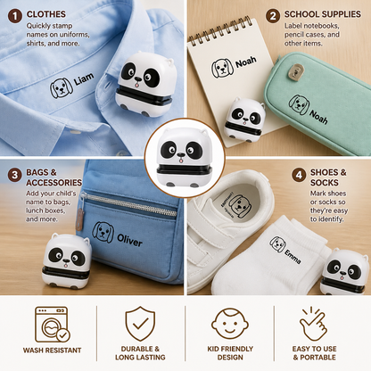 Personalized Kids’ Permanent Name Stamp for Clothing & School Supplies