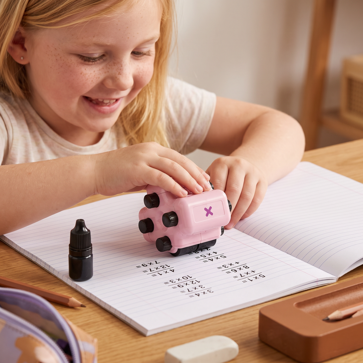 4-in-1 Math Roller Stamp – Addition, Subtraction, Multiplication & Division Practice